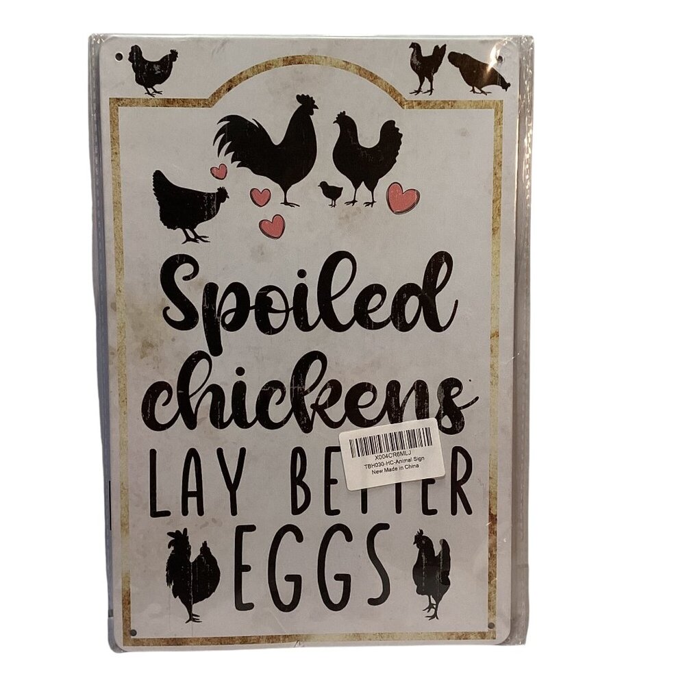 Nostalgic Spoiled Chickens Media Golden Era Pin Up Art Tin 12"x 8" Sign New